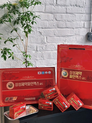 Tinh Dầu Thông Đỏ Samsung Pharm Pine Max Gold Hàn Quốc (500mg * 120 viên)