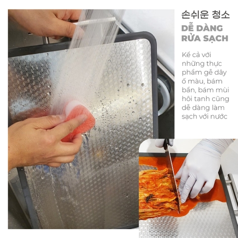 Thớt kháng khuẩn cao cấp 2 mặt GUME TGI - 01 (Inox 304 + Gỗ mun)