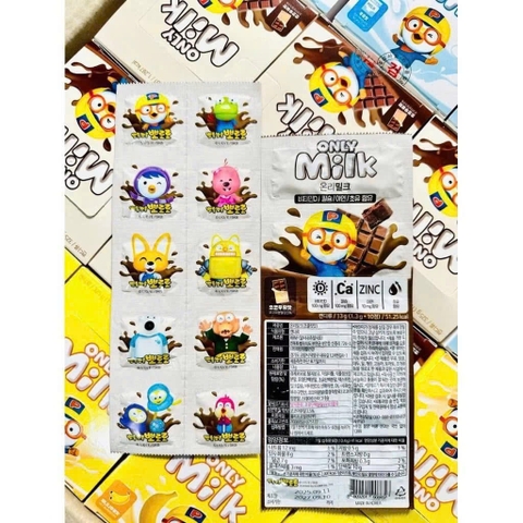 KẸO SỮA PORORO ONLY MILK HÀN QUỐC-Hộp 25 vỉ – mỗi vỉ 10 viên
