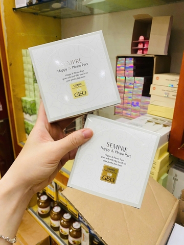 Phấn phủ Geo Sempre Happy & Please Pact - Tone 01 (dành cho da trắng)