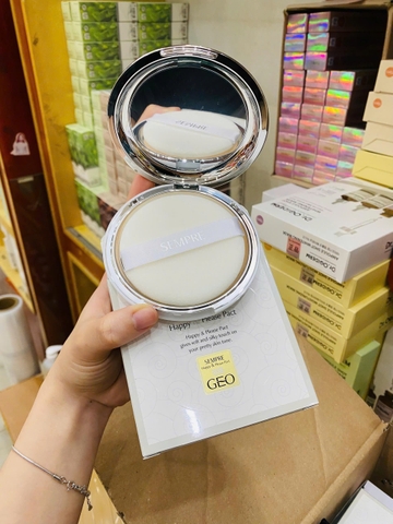 Phấn phủ Geo Sempre Happy & Please Pact - Tone 01 (dành cho da trắng)