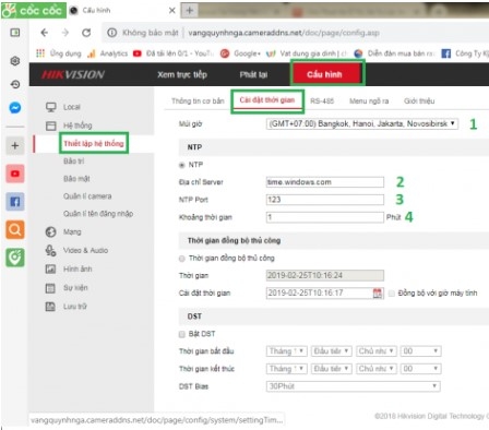 Hướng Dẫn Đồng Bộ Thời Gian Cho Camera Hikvision