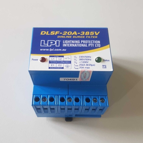 Thiết bị cắt lọc sét 1 pha 20A LPI DLSF-20A-385V