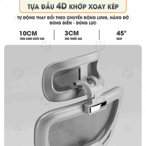 Ghế Công Thái Học Egronomic HTD 909 nâng Đỡ Cột Sống Tối Ưu