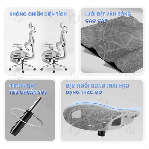 Ghế công thái học HTD-905 Full lưới thoáng khí