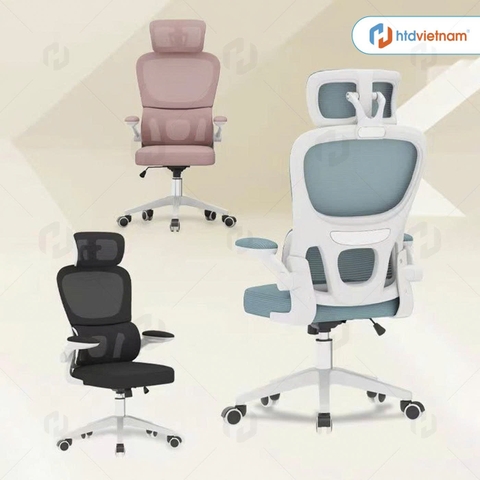 Ghế công thái học HTD-S1 Ghế xoay văn phòng hỗ trợ cột sống nâng hạ ngả lưng lên đến 135 độ
