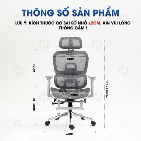 Ghế công thái học full lưới HTD-LS900 Chống đau lưng