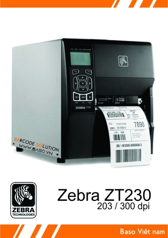 Máy in tem nhãn mã vạch Zebra ZT230-203dpi cũ