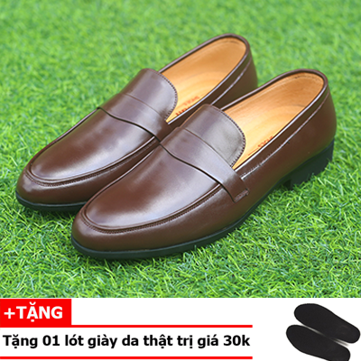 [DA BÒ] Giày lười, giày mọi nam GL138 (Nâu) lịch lãm