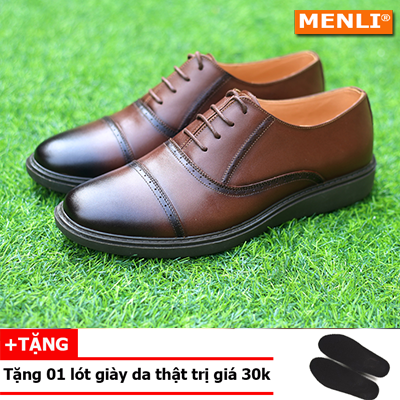 [DA THẬT] Giày công sở nam da thật CS29 (Nâu) trẻ trung