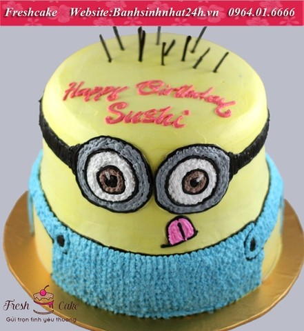 Bánh 3D Minion - cỡ 18cm 9 lớp cốt (3 bánh 18cm) [MS:0353]