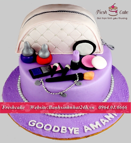 Bánh fondant bộ trang điểm makeup là con gái thật tuyệt [MS:1328]