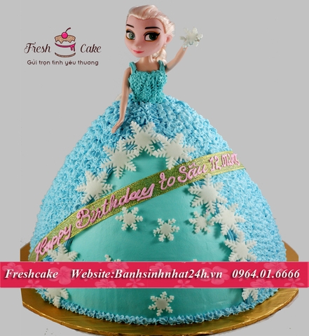 Bánh sinh nhật 3D búp bê công chúa Elsa trong Frozen [Ms:0970]