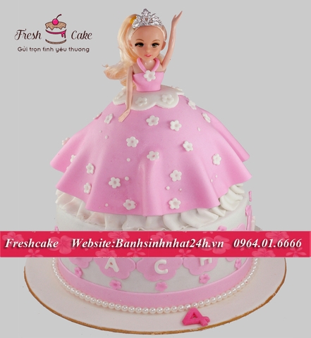 Bánh Búp bê công chúa phủ fondant [MS:0548]