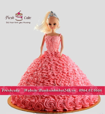 Bánh sinh nhật 3D búp bê công chúa váy xinh [MS:0972]