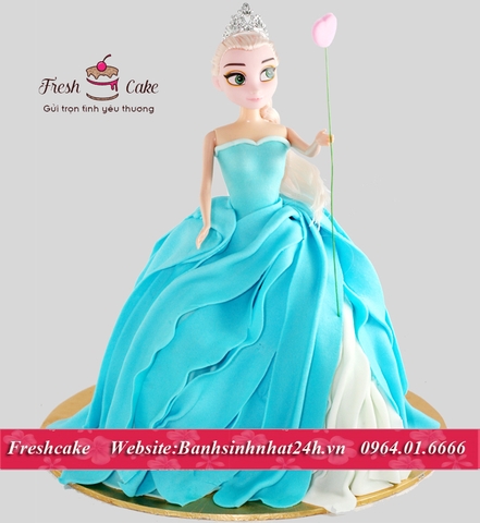 Bánh búp bê Elsa công chúa măc váy xinh [MS:0553]