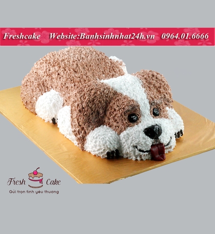 Bánh sinh nhật cắt 3D cún con đáng yêu [MS:0998]