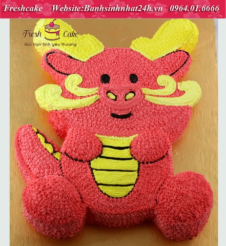 Bánh sinh nhật cắt 3D hình con rồng [MS:1001]