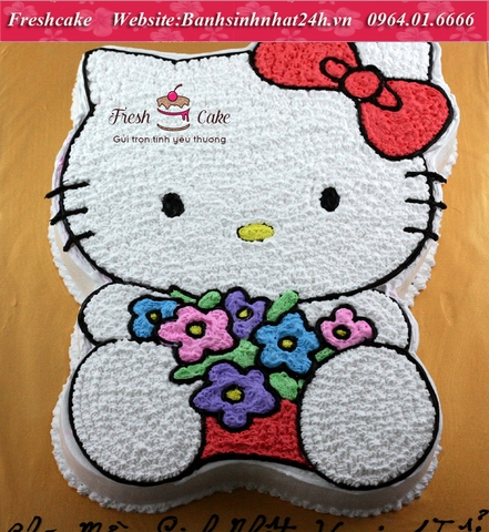 Bánh cắt 3D mèo Hello Kitty xinh xắn [MS:0368]