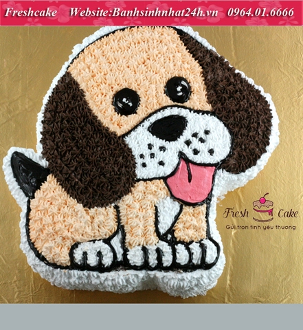 Bánh sinh nhật cắt hình con chó dễ thương [MS:1008]