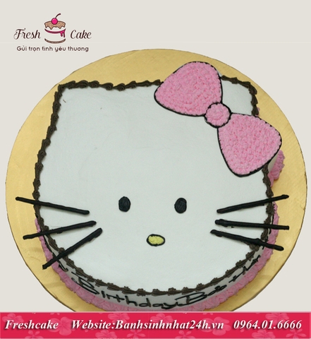 Bánh sinh nhật cắt hình mèo Hello Kitty [MS:1013]