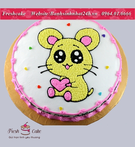 Bánh sinh nhật vẽ Chuột Hamster [MS:1055]