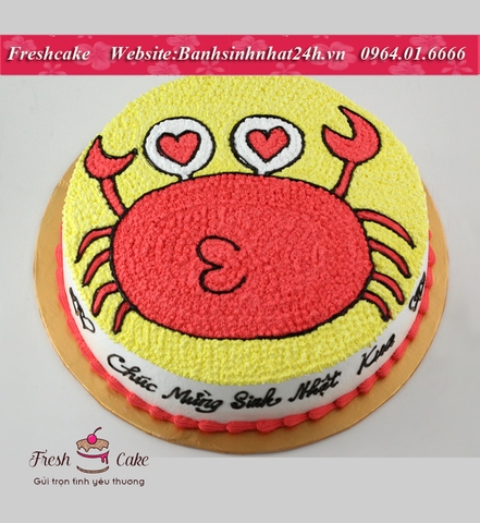 Bánh sinh nhật con cua tình yêu dành cho cung cự giải [MS:1088]