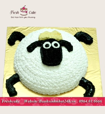 Bánh sinh nhật vẽ con cừu ngố trong Shaun the Sheep [MS:1090]