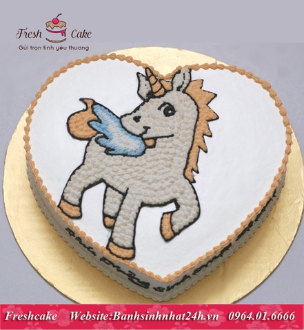 Bánh sinh nhật vẽ con ngựa một sừng Unicorn [MS:1113]