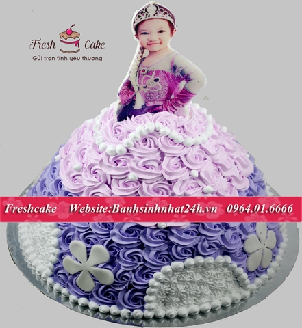 Bánh sinh nhật công chúa Sofia kết hợp in ảnh bé [MS:1133]