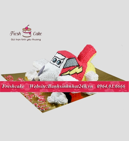 Bánh sinh nhật 3D hình máy bay dusty đỏ [MS:1181]