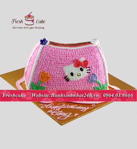 Bánh sinh nhật 3D dựng hình túi xách Kitty đáng yêu [MS:1183]