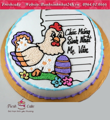 Bánh gà mẹ ấp trứng dành tặng các bà mẹ mang bầu tuổi con gà [MS:1196]