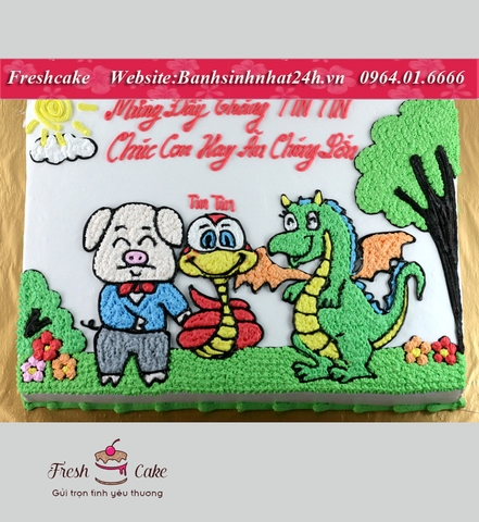 Bánh gia đình bố mẹ và con ứng với các tuổi Thìn - Tị - Hợi [MS:0290]