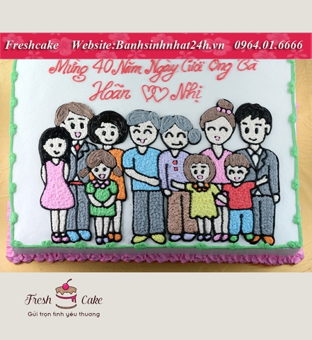 Bánh sinh nhật gia đình nhỏ của tôi (Ông, bà, bố mẹ, các anh chị em) [MS:1217]