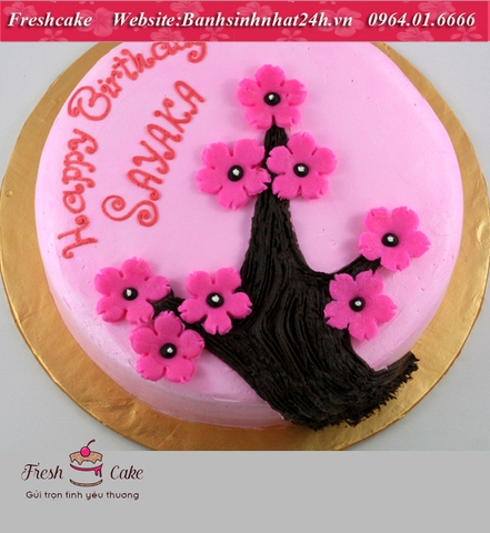 Bánh sinh nhật hoa anh đào khoe sắc [MS:1337]