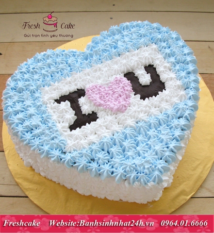 Bánh sinh nhật trái tim tình yêu I Love You [MS:1251]