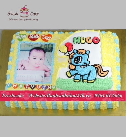 Bánh in ảnh em bé tuổi ngựa dễ thương [MS:0275]