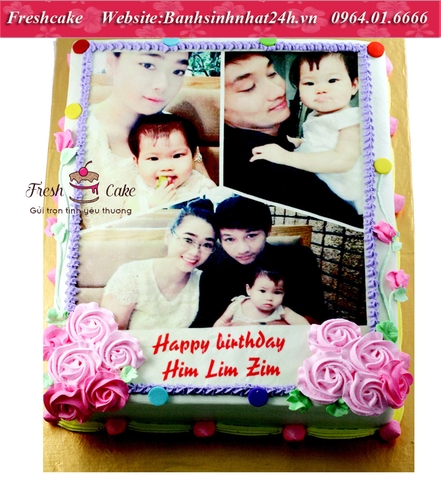 Bánh sinh nhật in ảnh gia đình hạnh phúc [MS:0869]