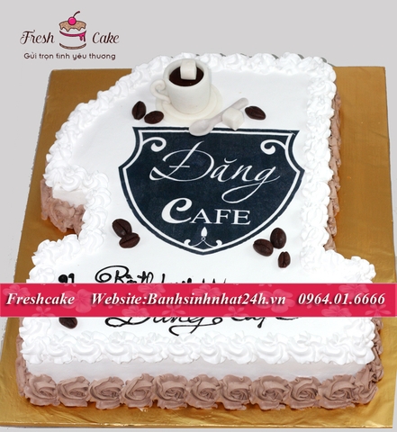 Bánh sinh nhật số 1 in ảnh logo thương hiệu công ty cửa hàng [MS:0802]