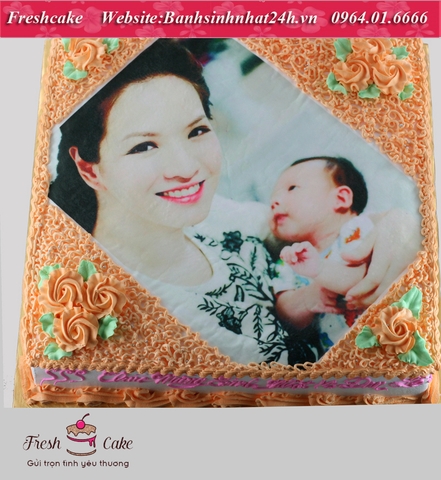 Bánh sinh nhật in ảnh màu cam [MS:0875]