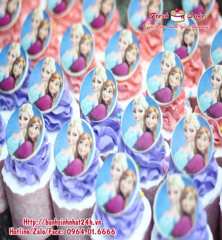 Bánh cupcake in ảnh elsa cho bé yêu [Ms:2154]