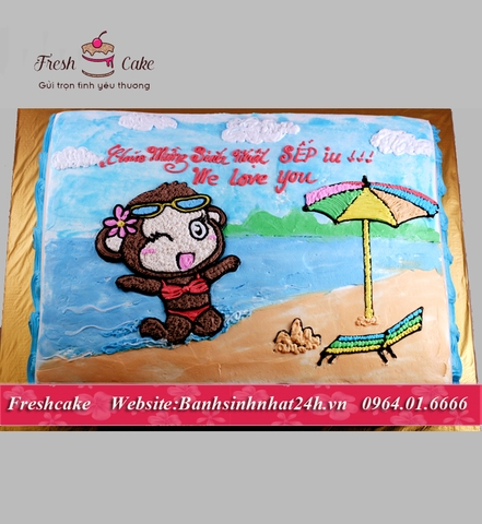 Bánh khỉ mặc Bikini tạo dáng trước biển [MS:0225]