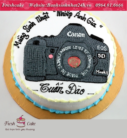 Bánh sinh nhật máy ảnh Canon 5D Mark II cho người đam mê chụp ảnh [MS:1502]