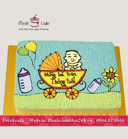 Bánh sinh nhật mừng thôi nôi bé trai [MS:1556]