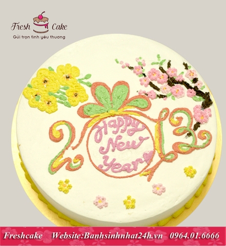 Bánh sinh nhật chủ đề mừng xuân năm mới [MS:1557]