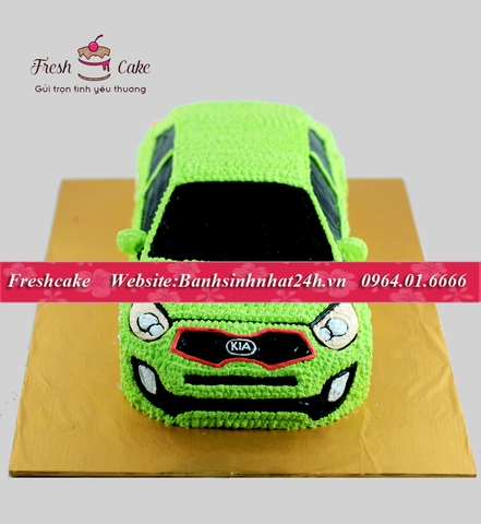 Bánh sinh nhật ô tô KIA màu xanh xanh nõn chuối nổi bật [MS:1593]