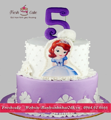 Bánh sinh nhật phủ đường Công Chúa Sofia [MS:0721]