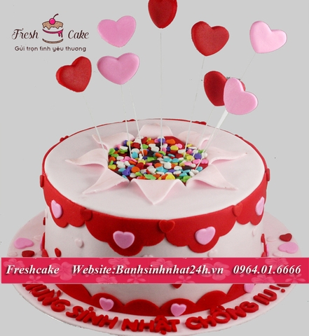 Bánh fondant trái tim tình yêu [MS:1441]