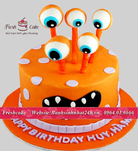 Bánh fondant quái vật nhiều mắt dành cho Halloween [MS:1394]